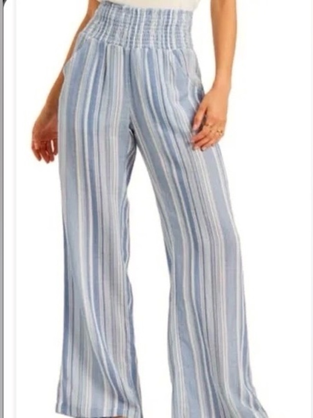 Billabong Striped Flowy Wide Leg Gauze Summer Pants